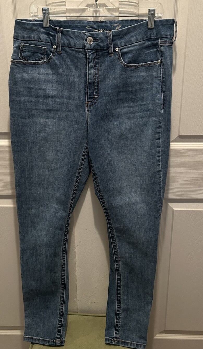 Seven 7 Jeans Women's Tummyless High Rise Skinny Jeans Size 16 Medium Blue Wash